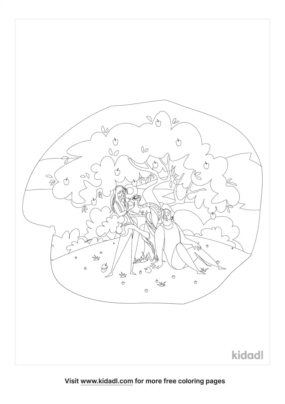 Eating The Forbidden Fruit Coloring Page