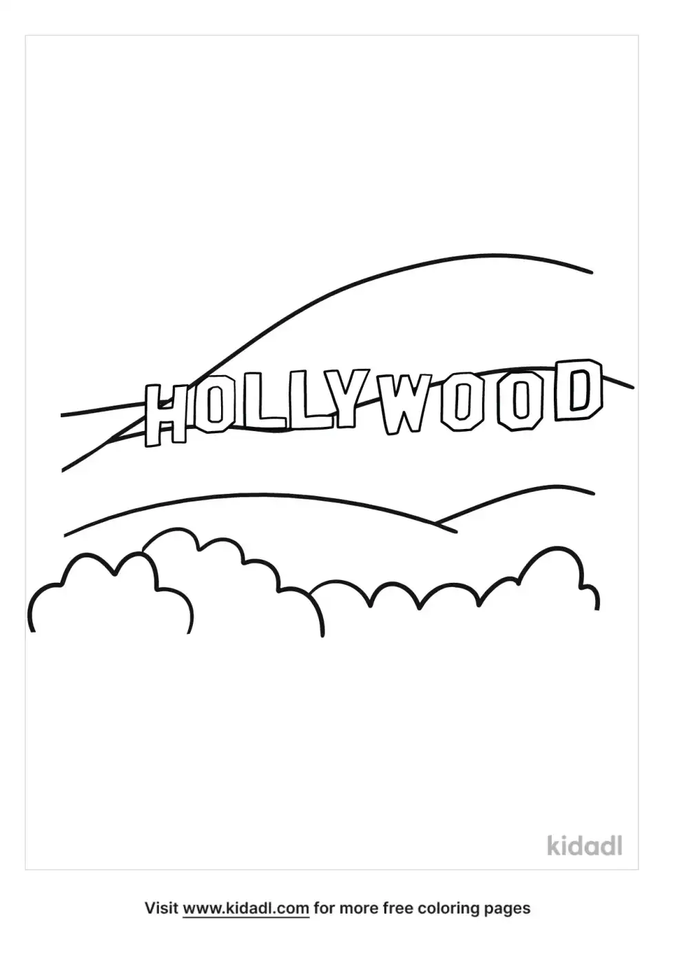 Hollywood Skyline Coloring Page