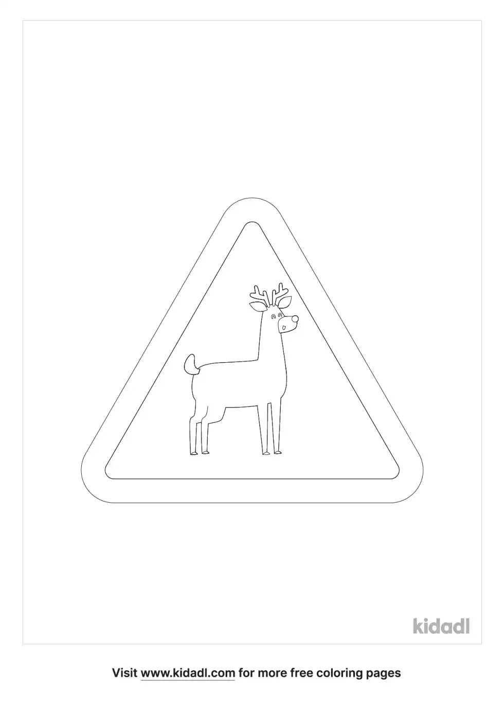 Deer In The Road Coloring Page