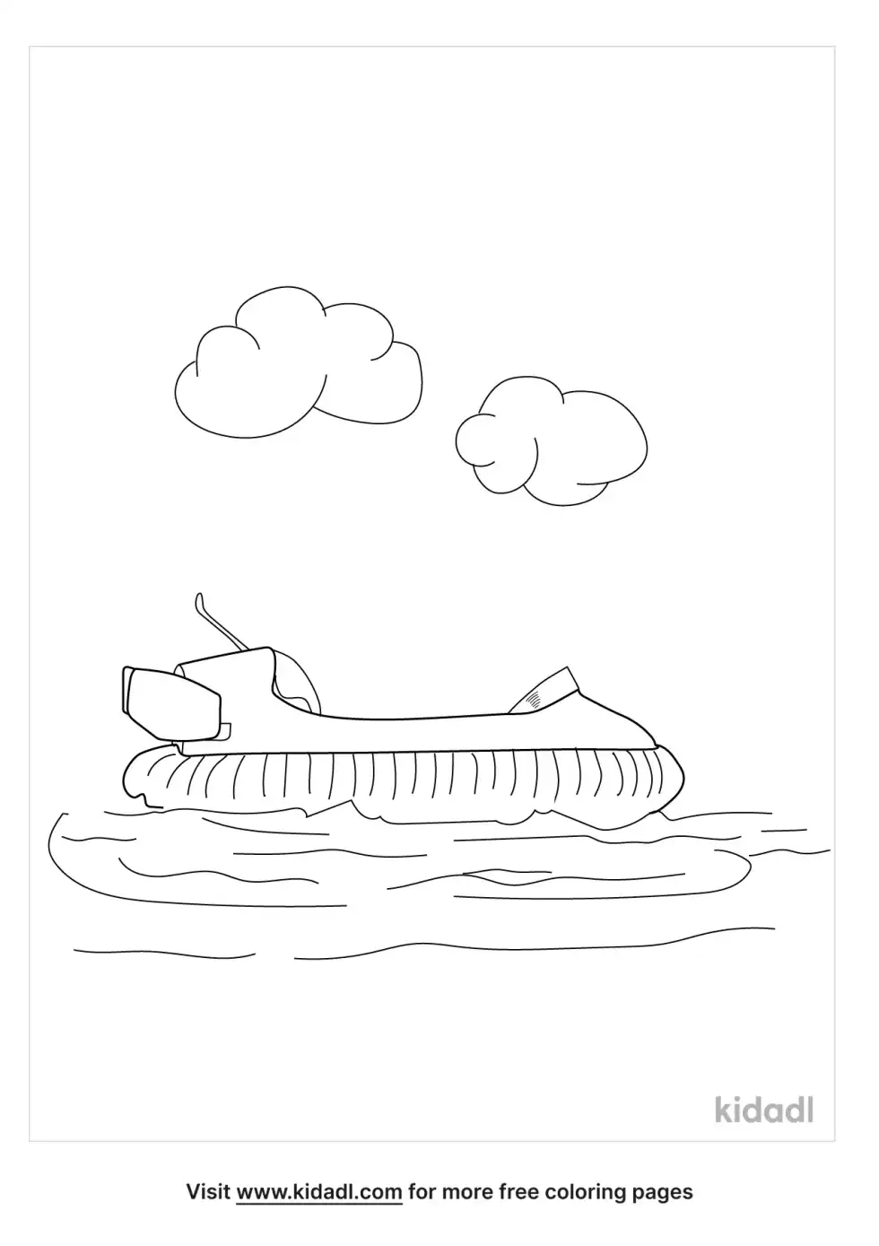 Hover Flat Boat Coloring Page