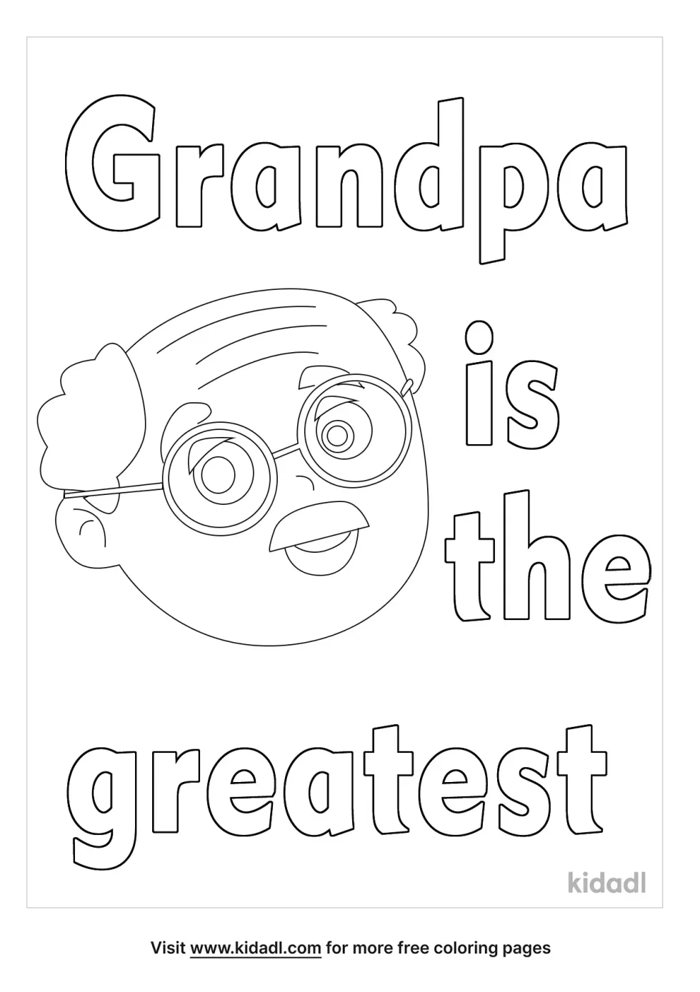 Grandpa Is The Greatest Coloring Page