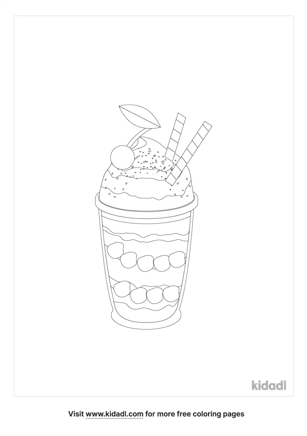 Fruit Parfait Coloring Page