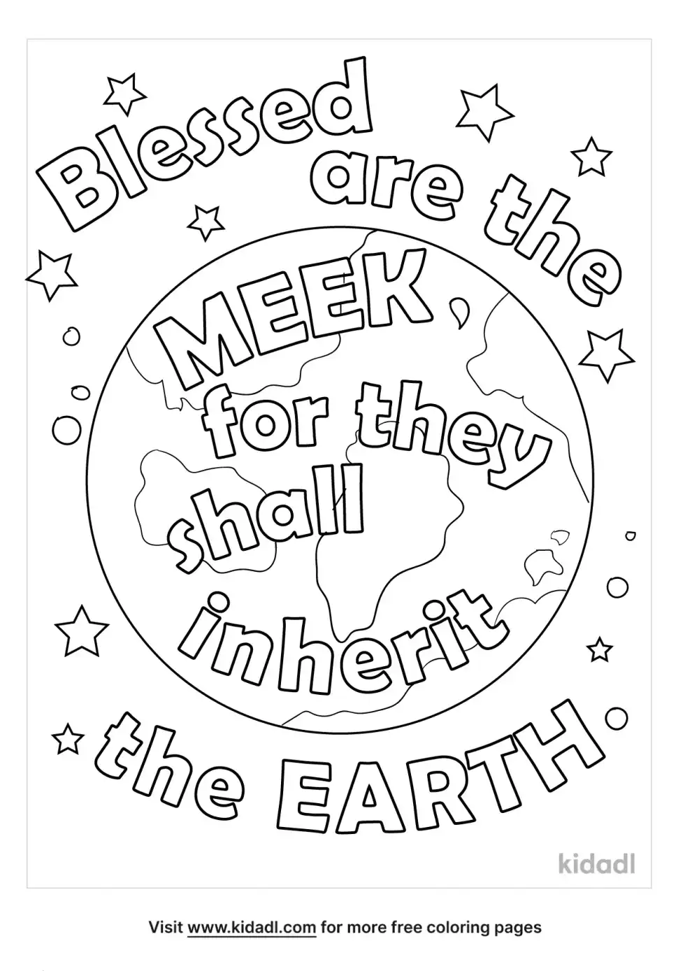 Blessed Are The Meek Coloring Page