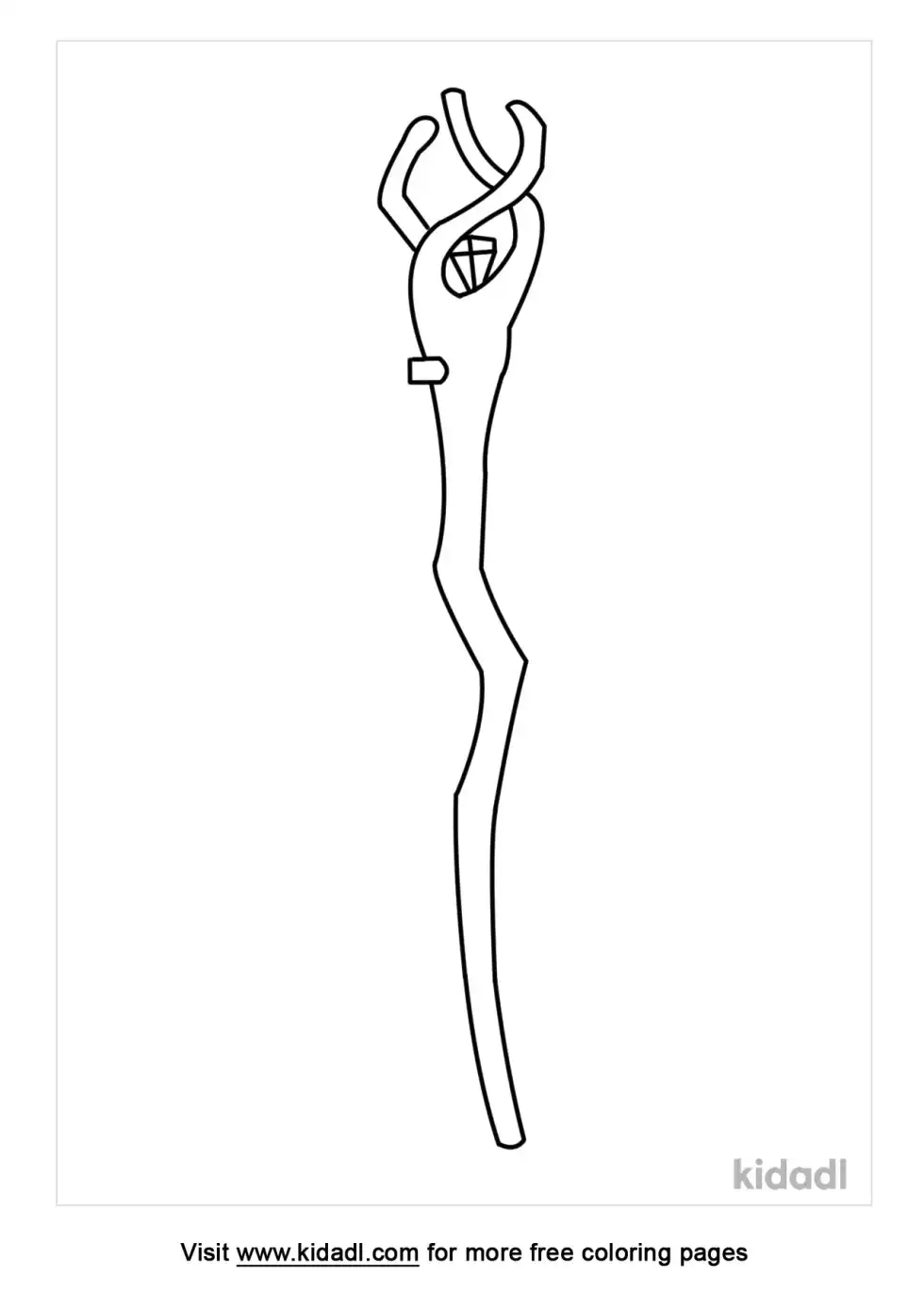 Wizard Staff Coloring Page