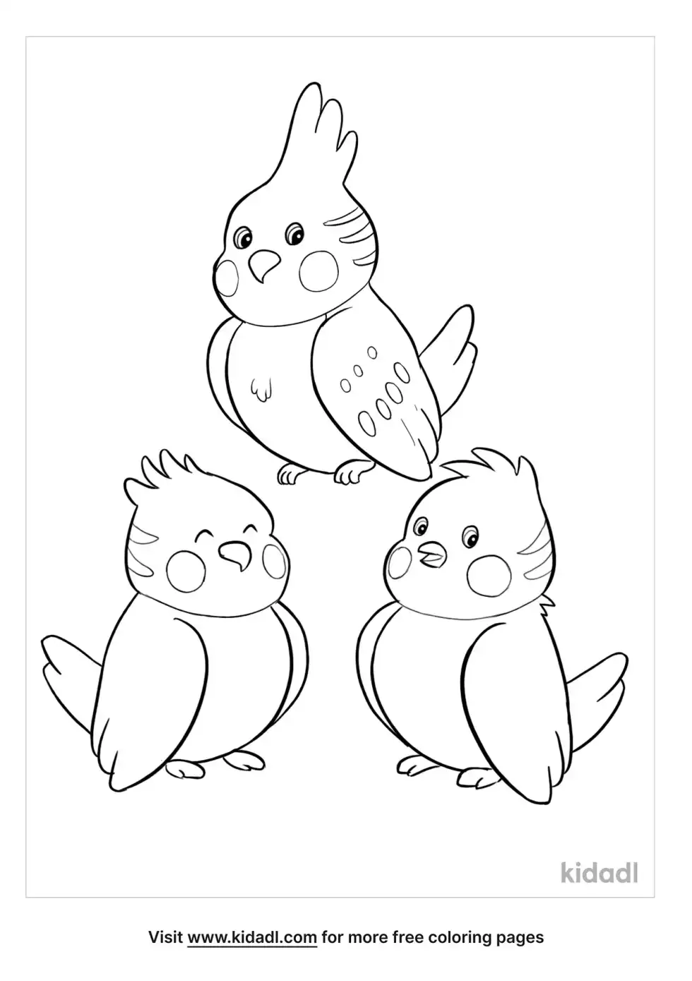 3 Birds Coloring Page