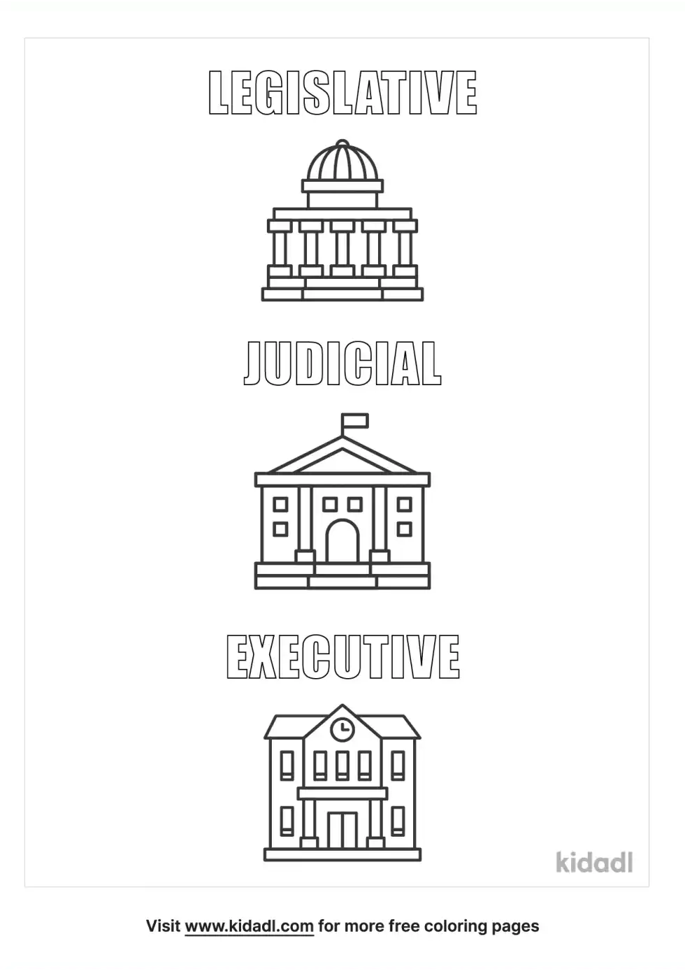 Three Branches Of Government Coloring Page