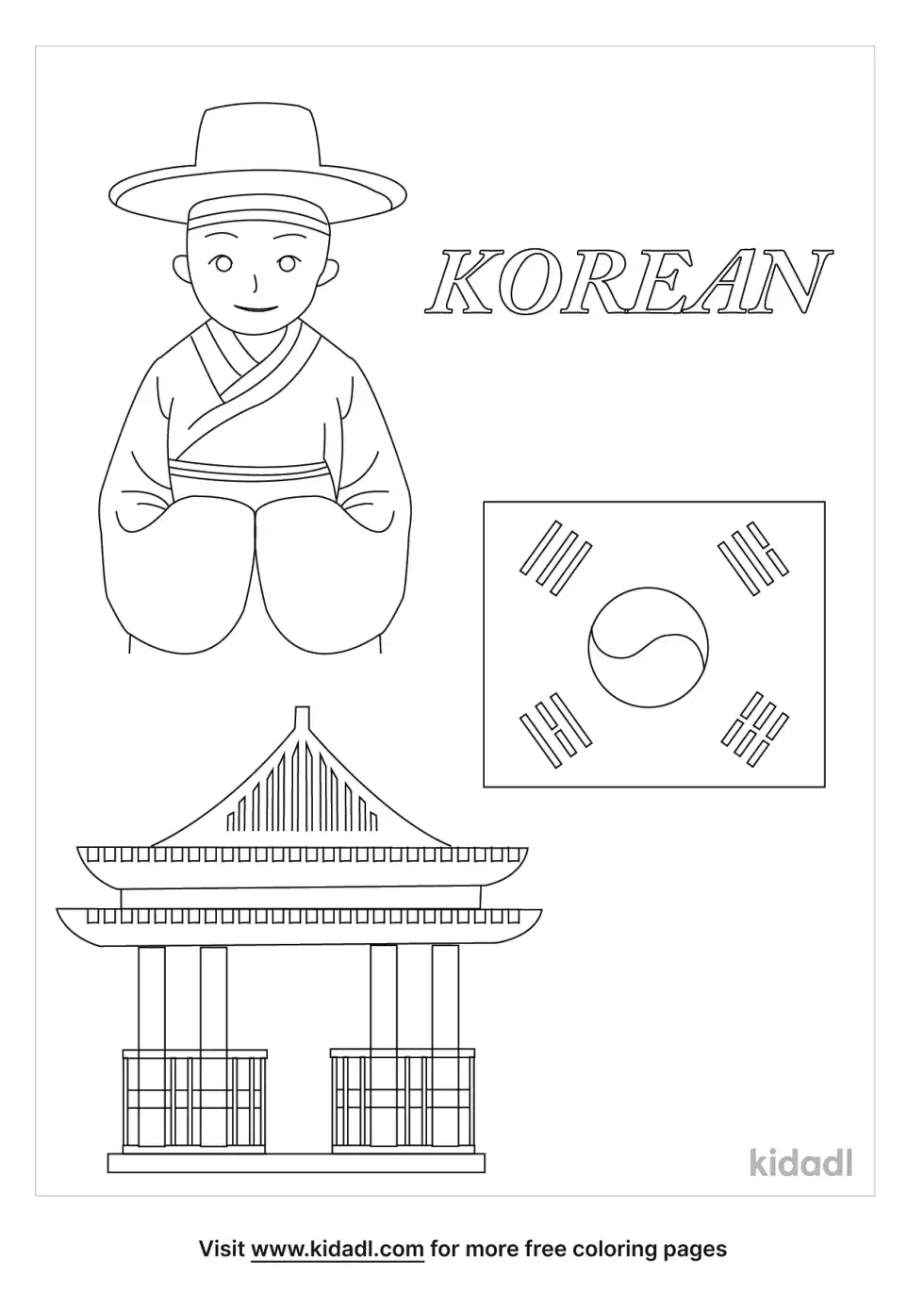 Korean Coloring Page