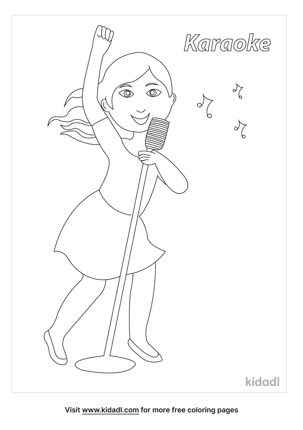 Karaoke Coloring Page