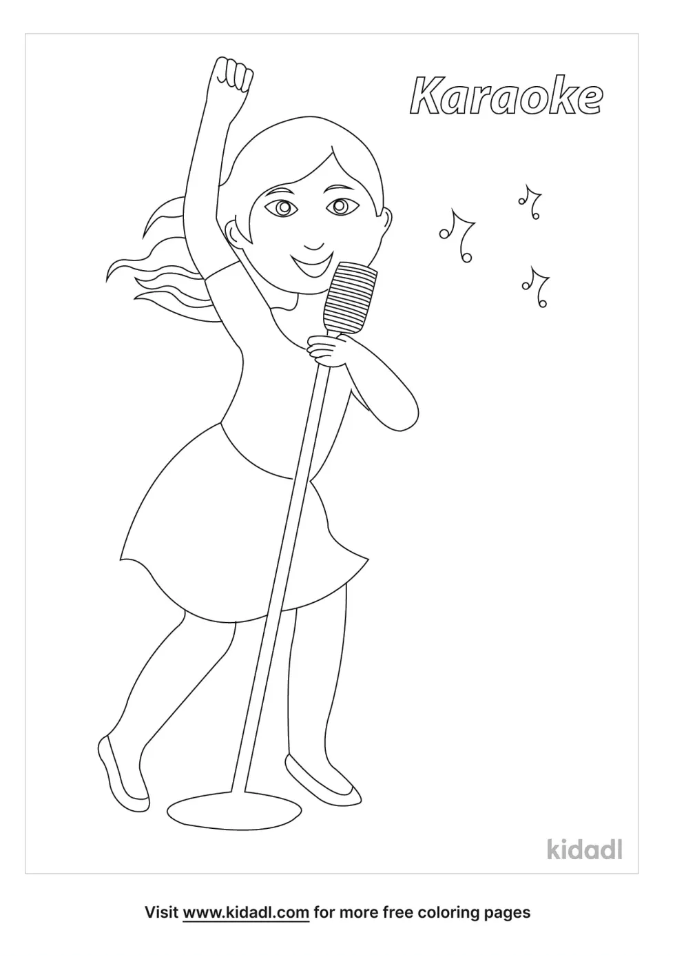 Karaoke Coloring Page