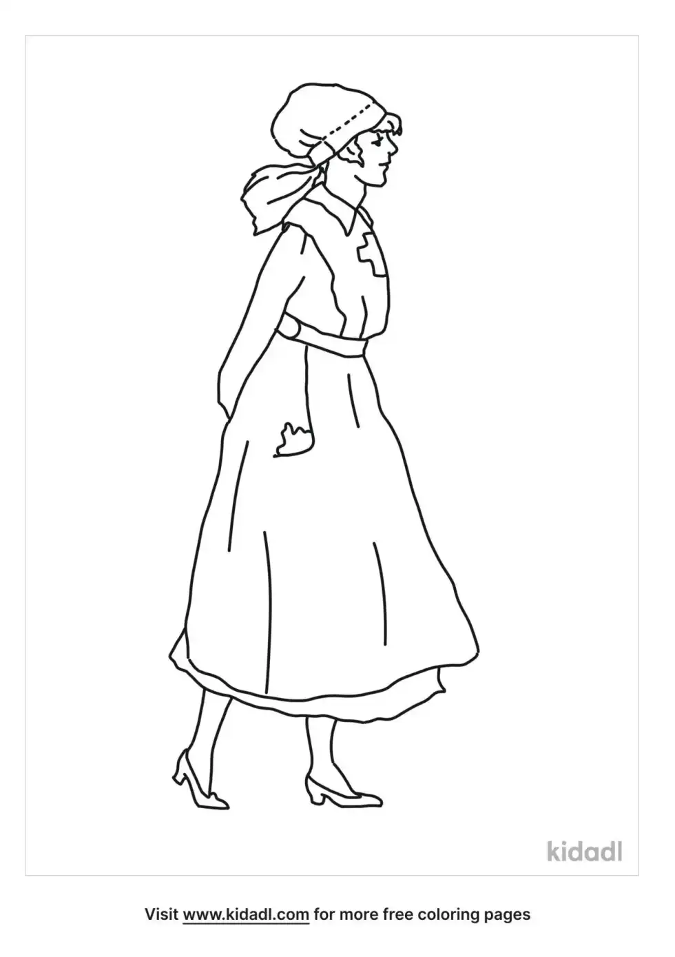 Army Nurse Coloring Page