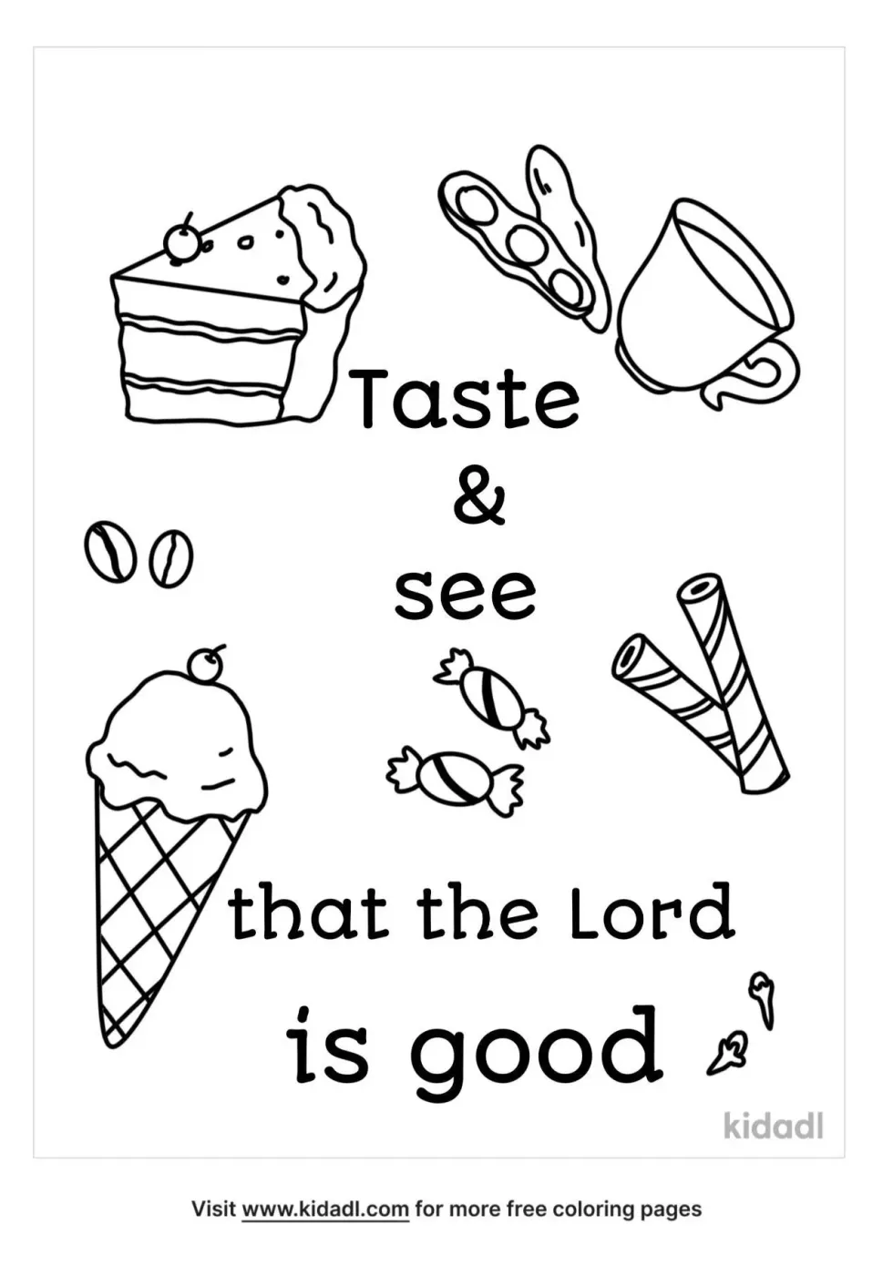 Taste And See The Goodness Of The Lord Coloring Page