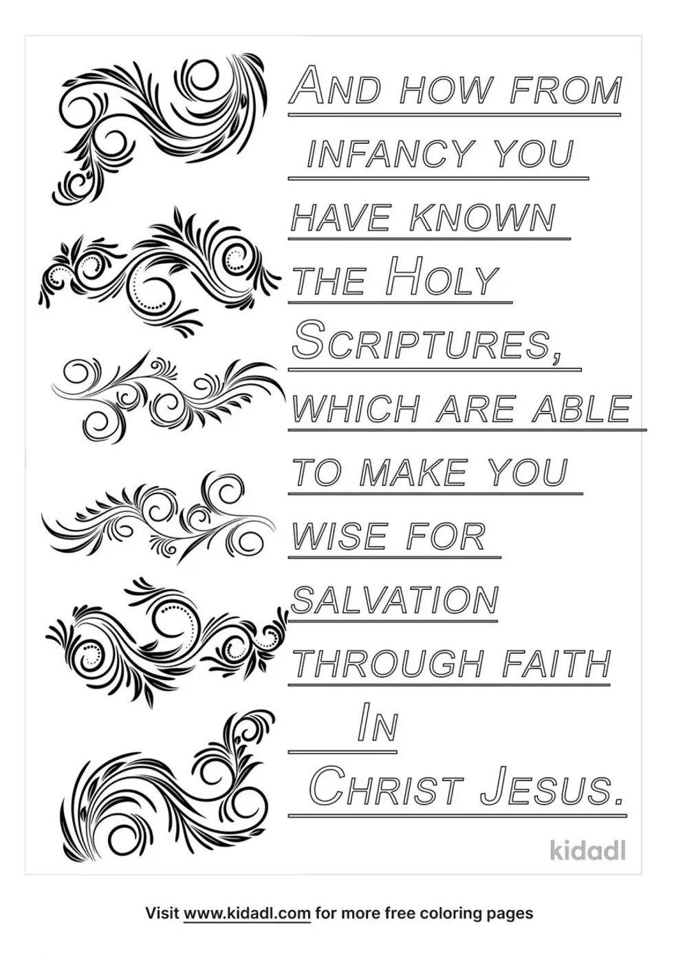 2 Timothy 3:15 Coloring Page