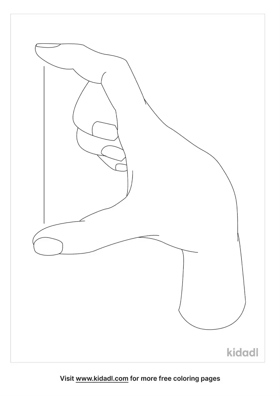 Thumb To Pointing Finger Handspan Coloring Page