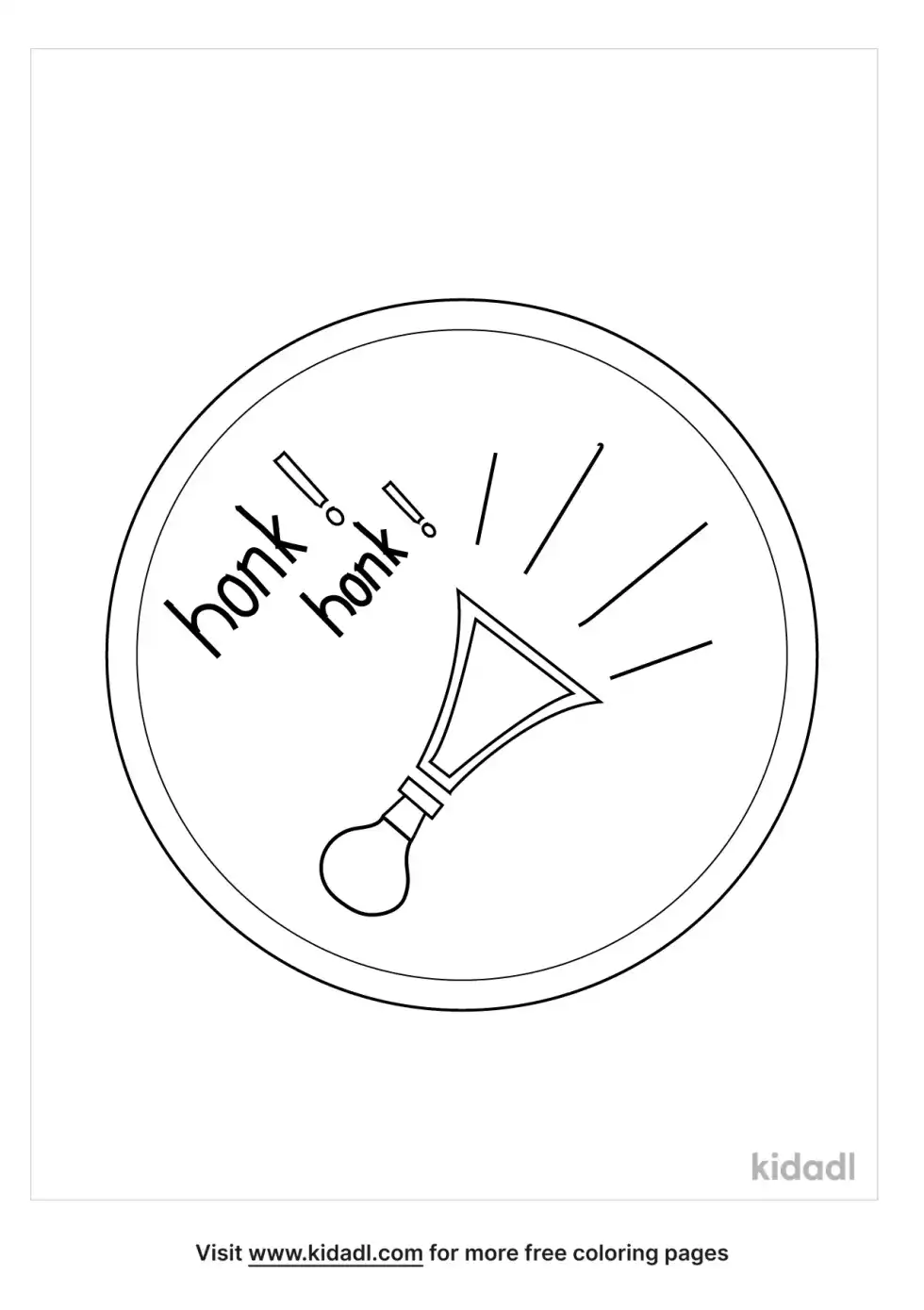 Honk Sign Coloring Page
