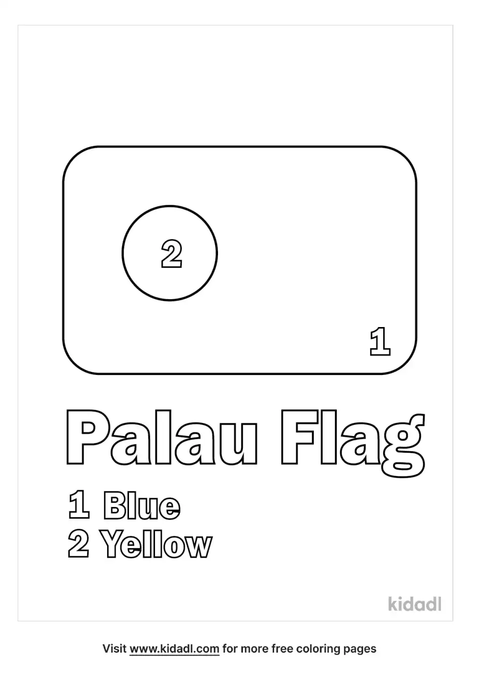 Palau Flag Coloring Page