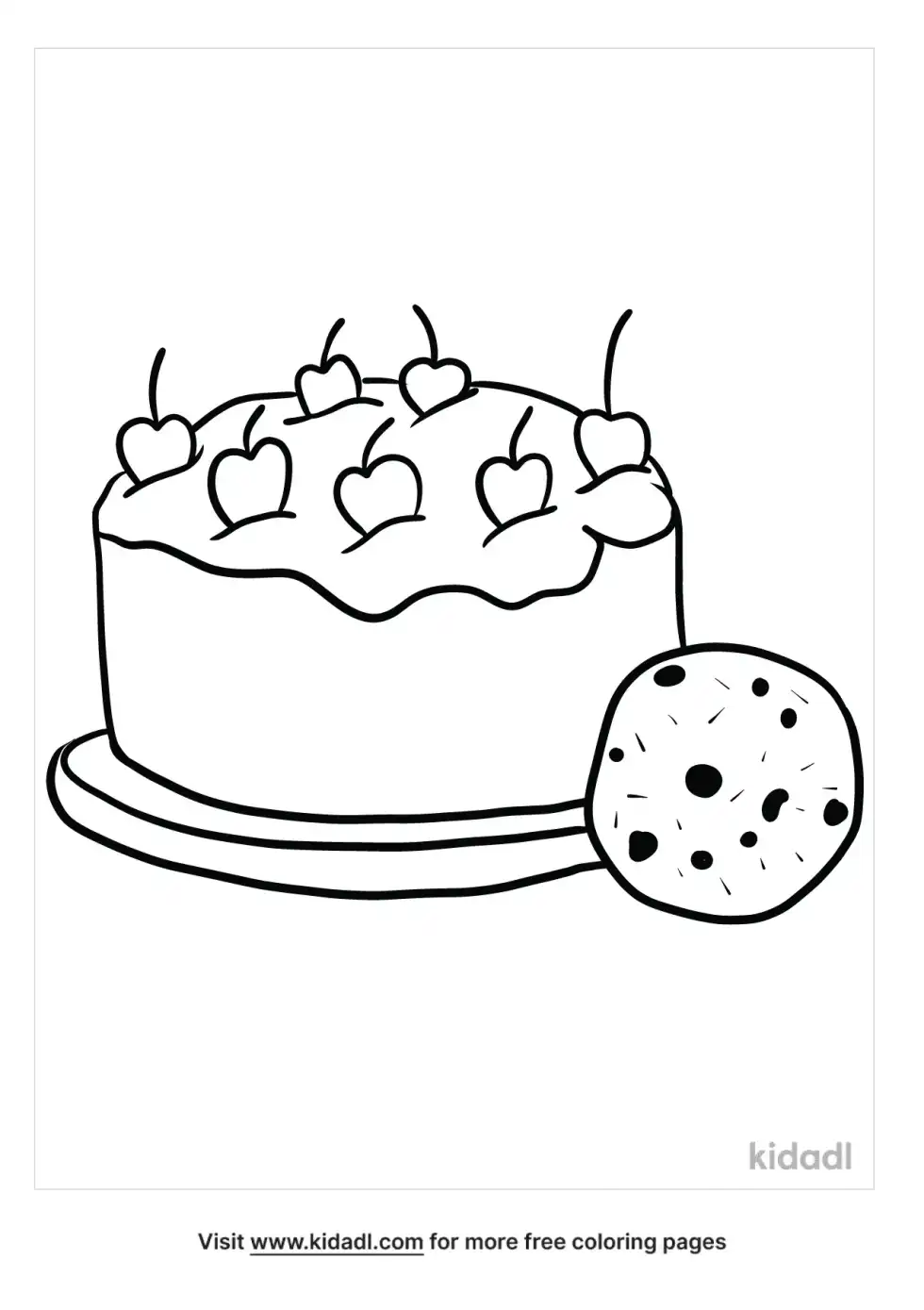 Cake And Cookie Coloring Page