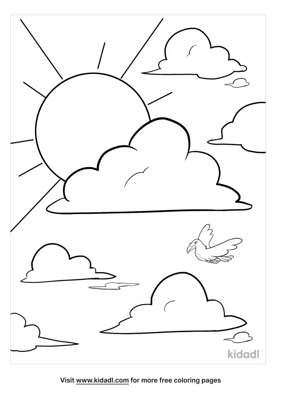 Sky And Sun Coloring Page