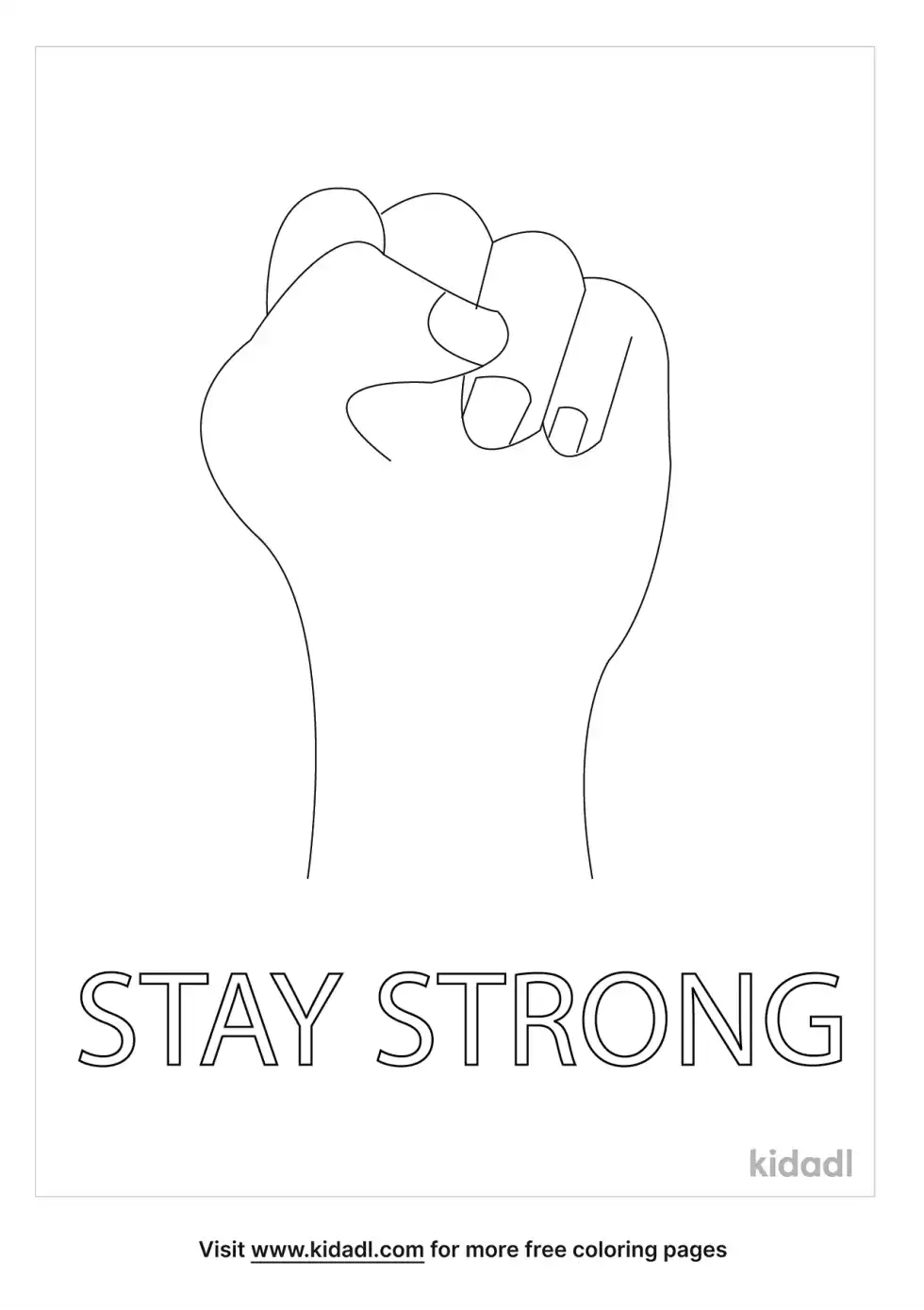 Stay Strong Coloring Page