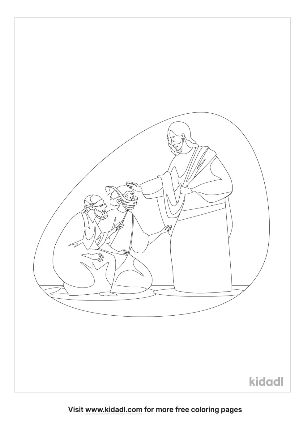 Jesus Heals A Demonic Man Coloring Page