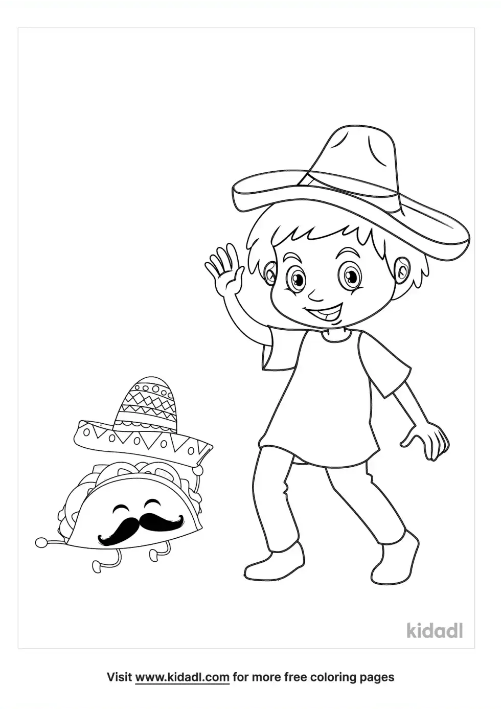 Mexican Restaurant Kids Coloring Page