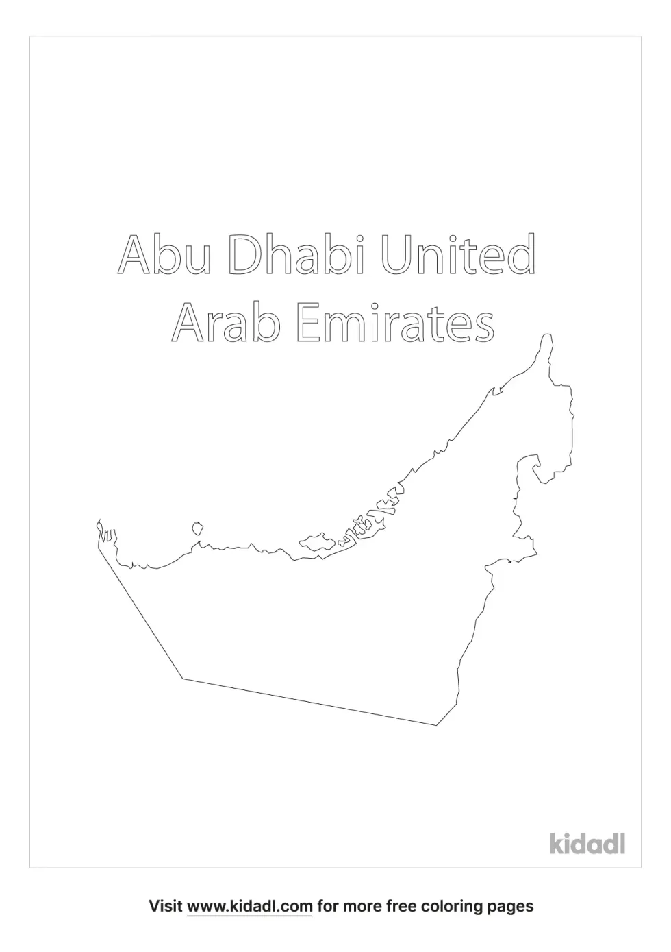 Map Of Abu Dhabi United Arab Emirates