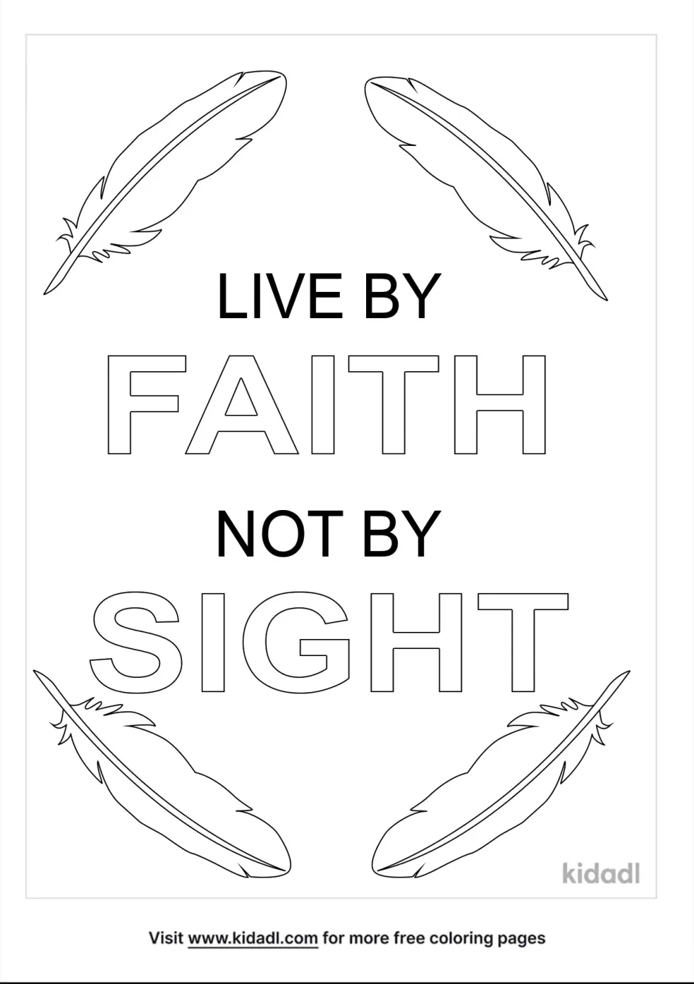 Live By Faith, Not By Sight Coloring Page