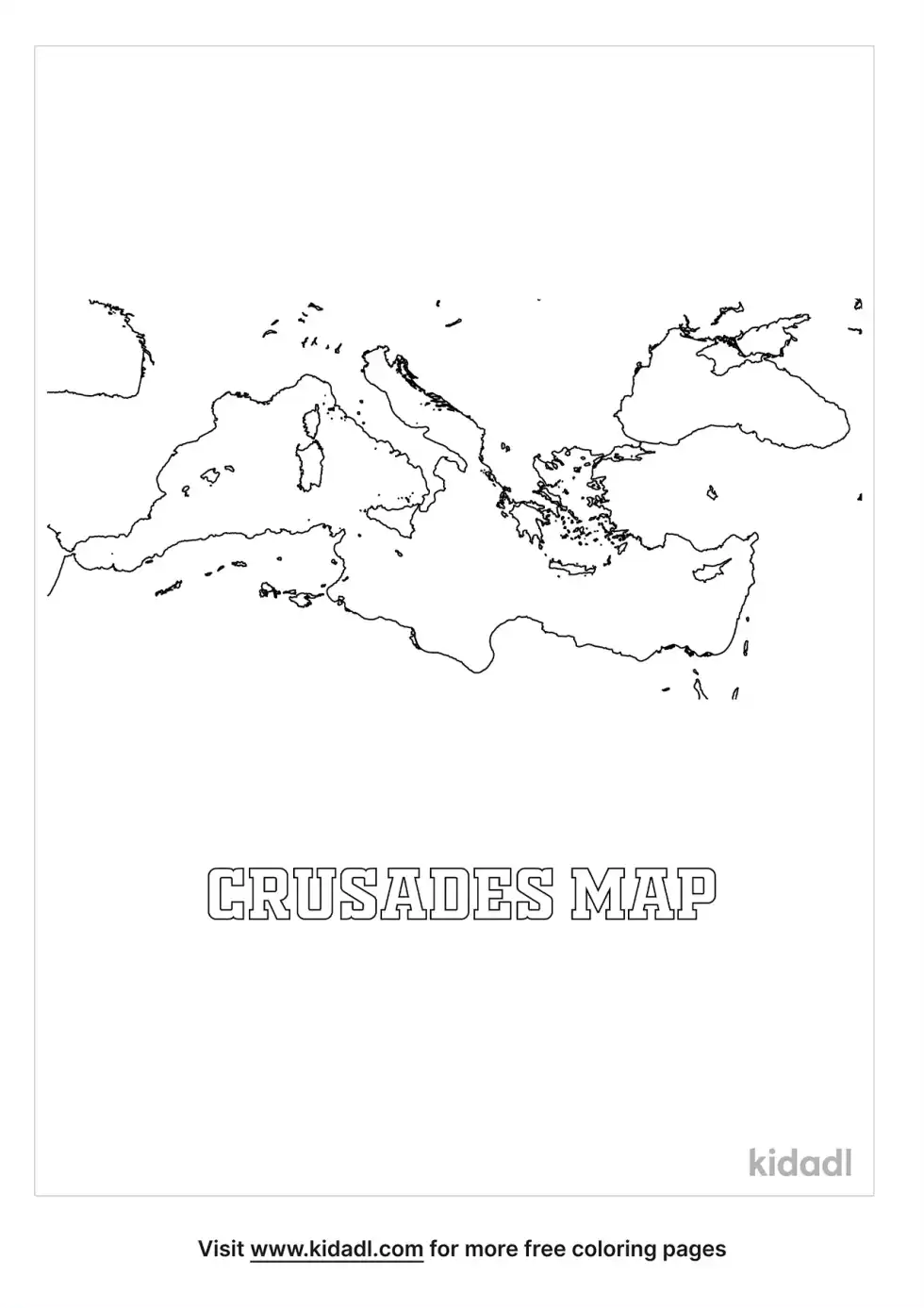 Crusades Map Coloring Page