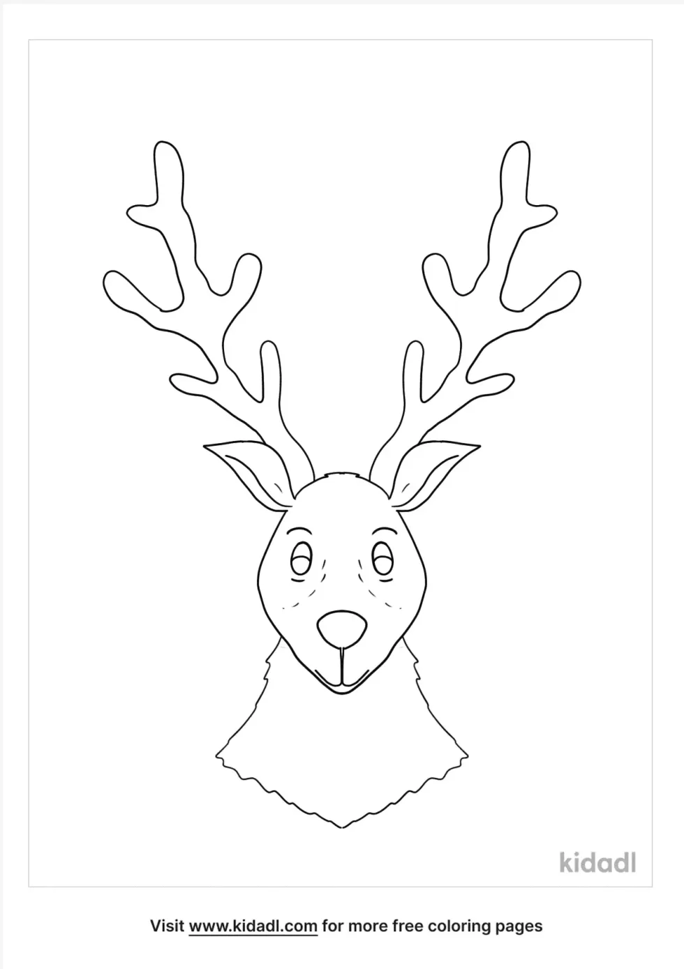 Reindeer Face Coloring Page