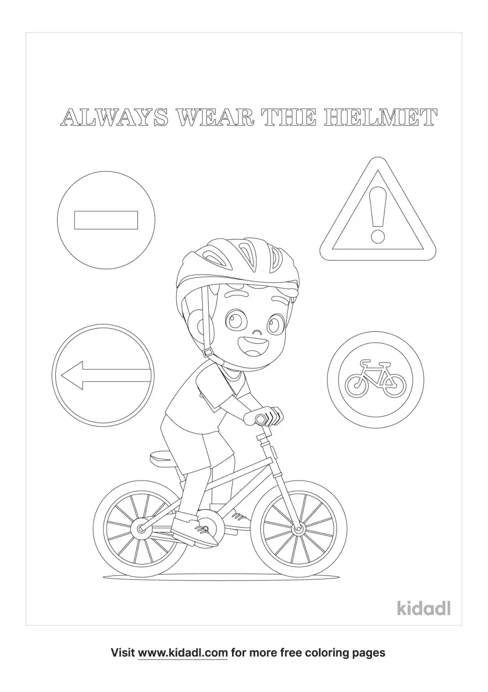 Bicycle Safety Coloring Page
