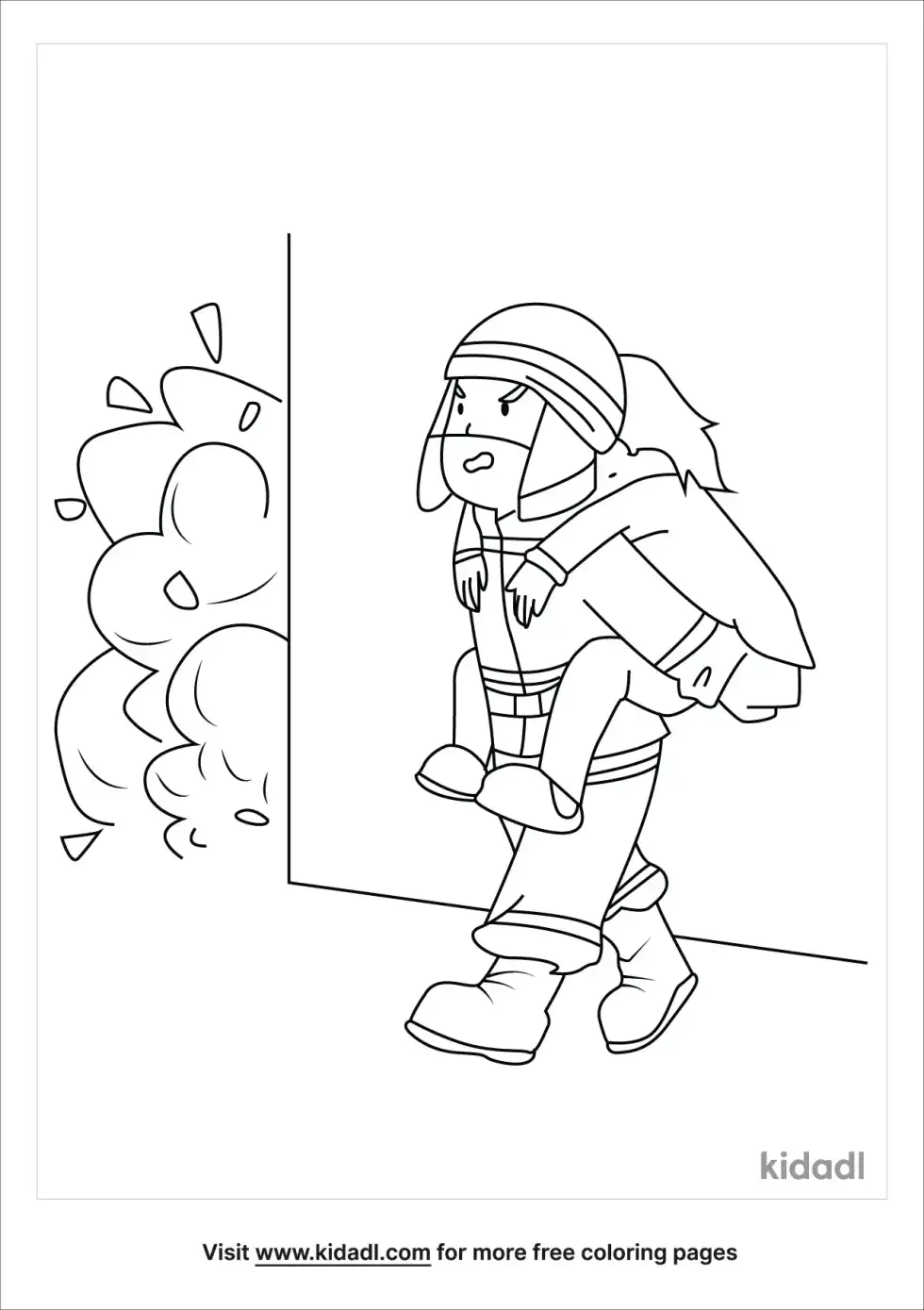 Firefighter Helping Coloring Page