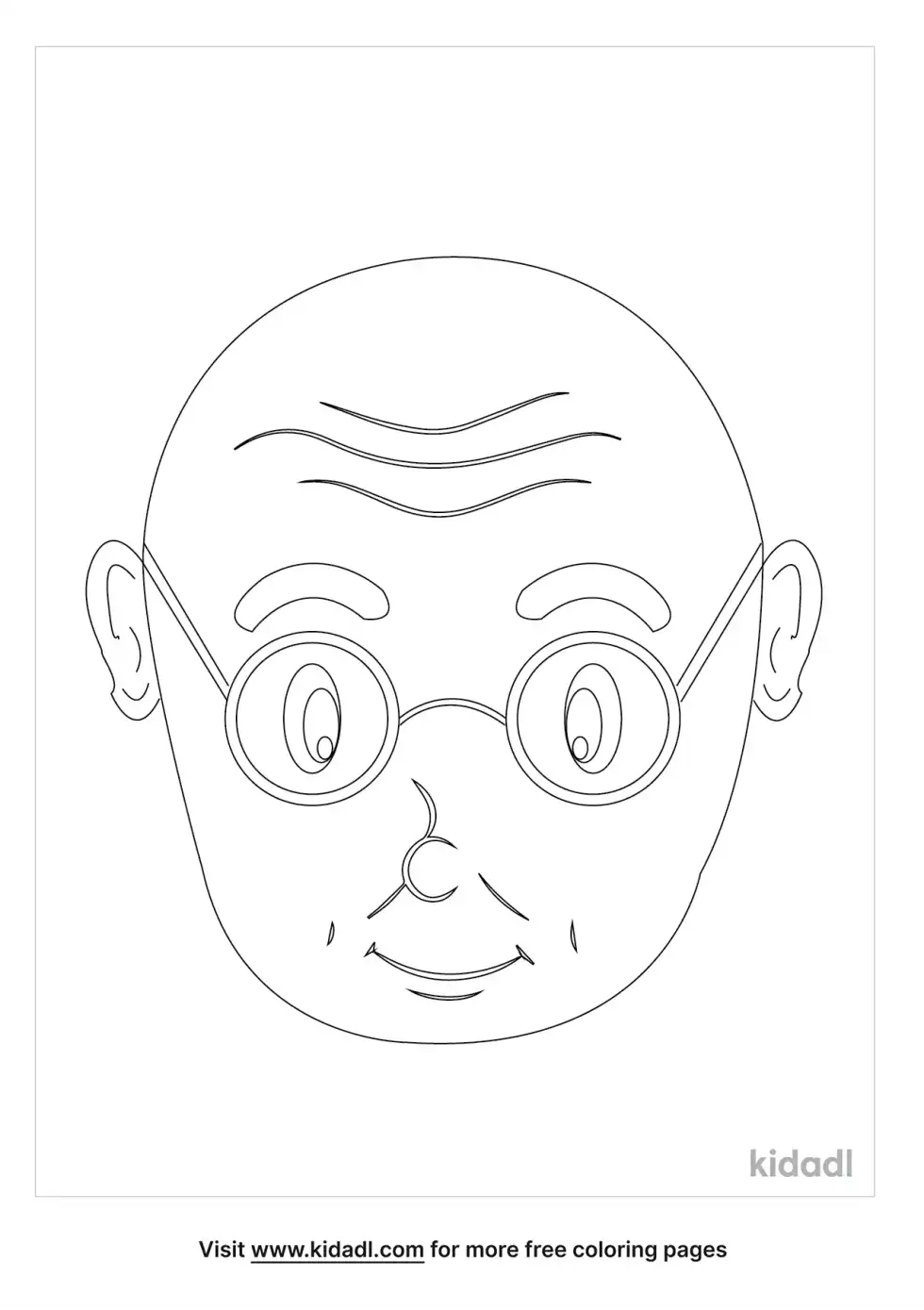 Old Man Head Coloring Page