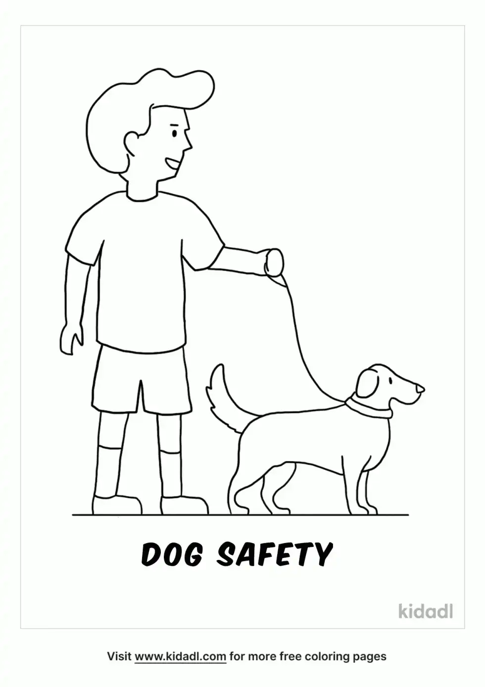 Dog Safety Coloring Page