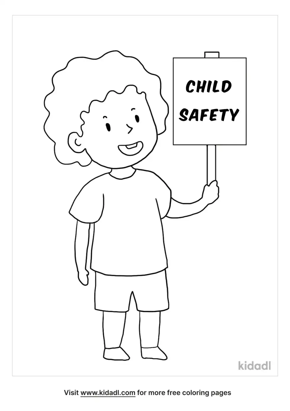 Child Safety Coloring Page