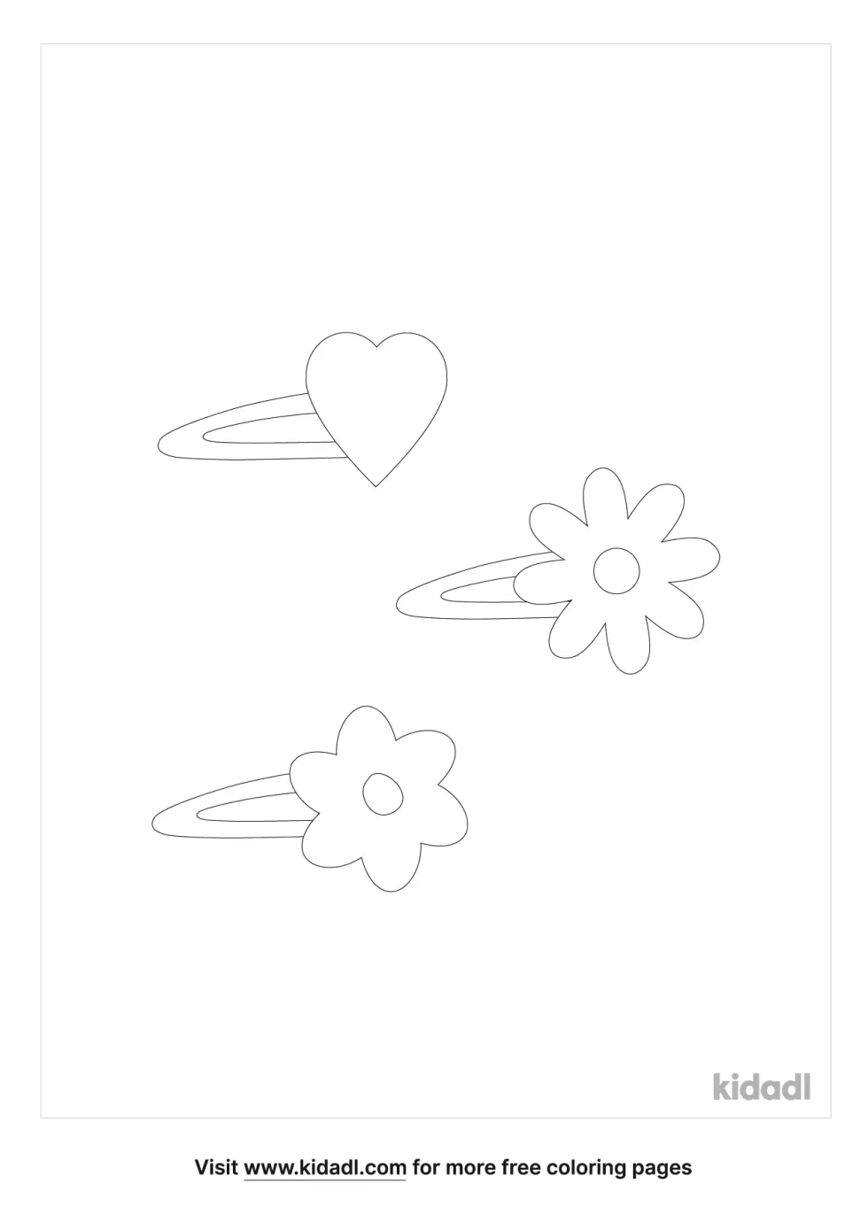 Hair Clips Coloring Page