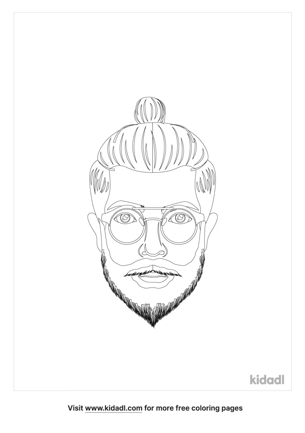 Guys With Man Bun Coloring Page