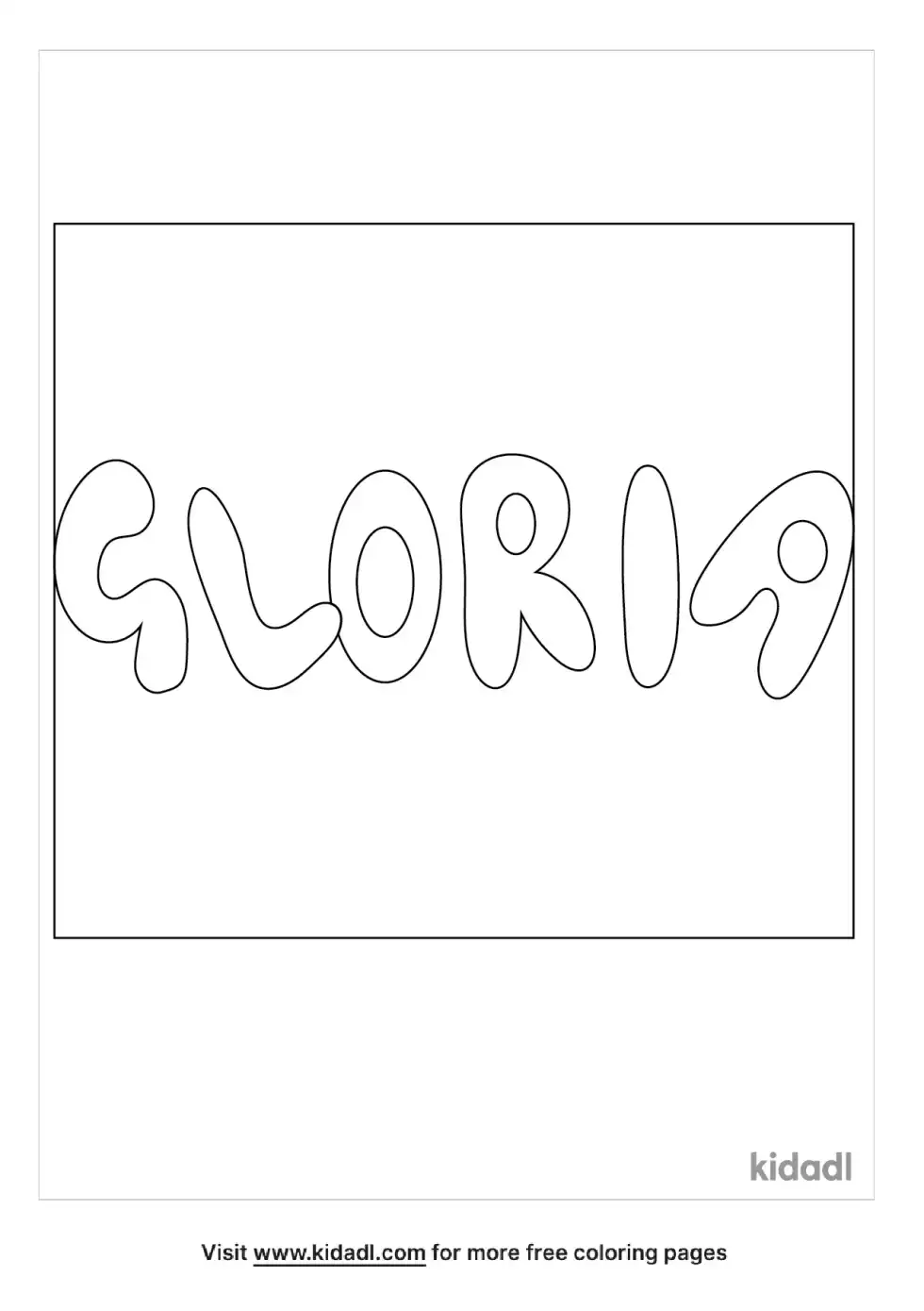 Name Gloria Coloring Page