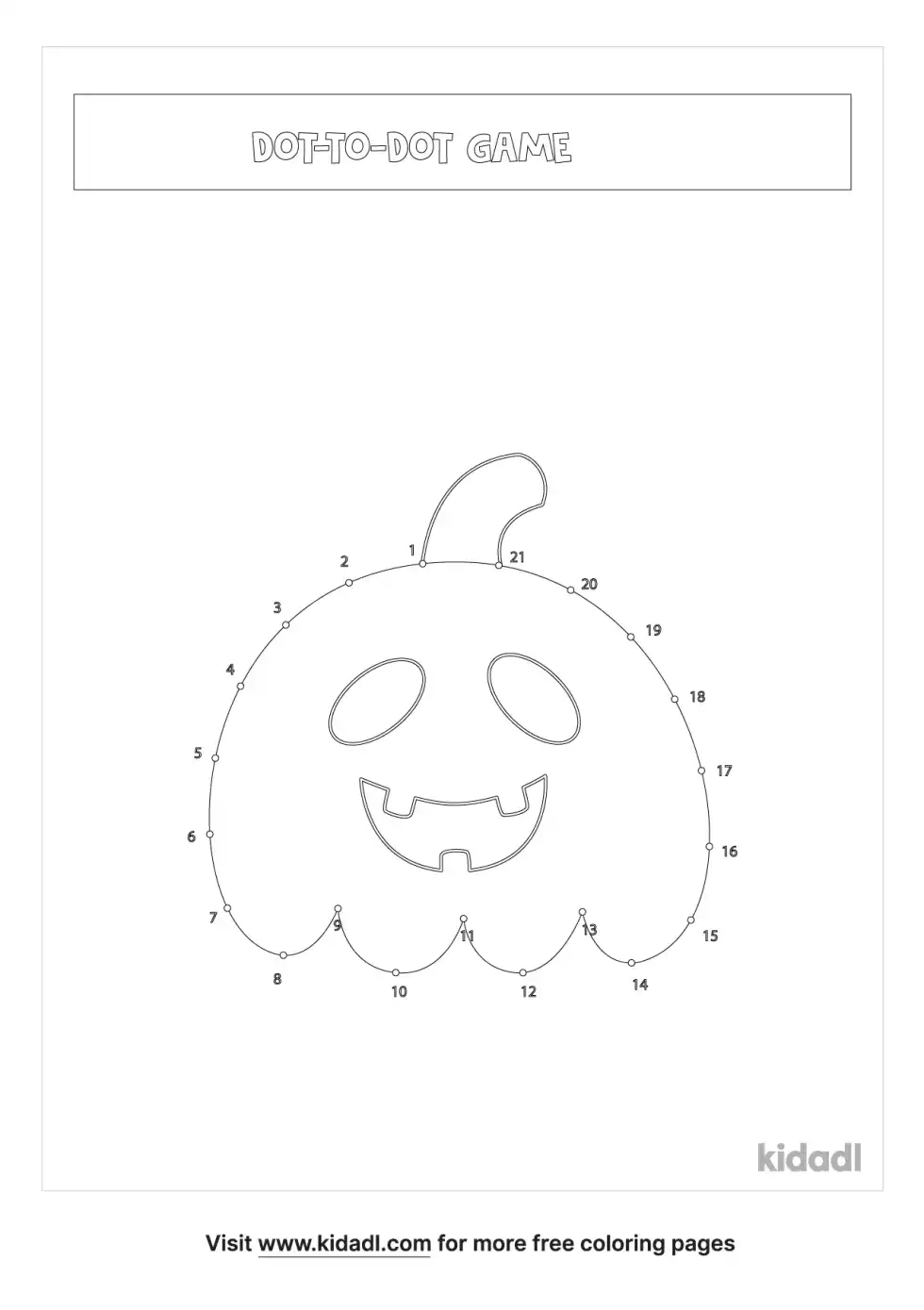 Halloween Connect The Dots Preschool Coloring Page