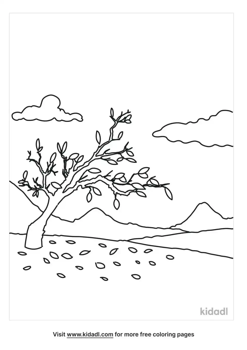 Autumn Landscape Coloring Page