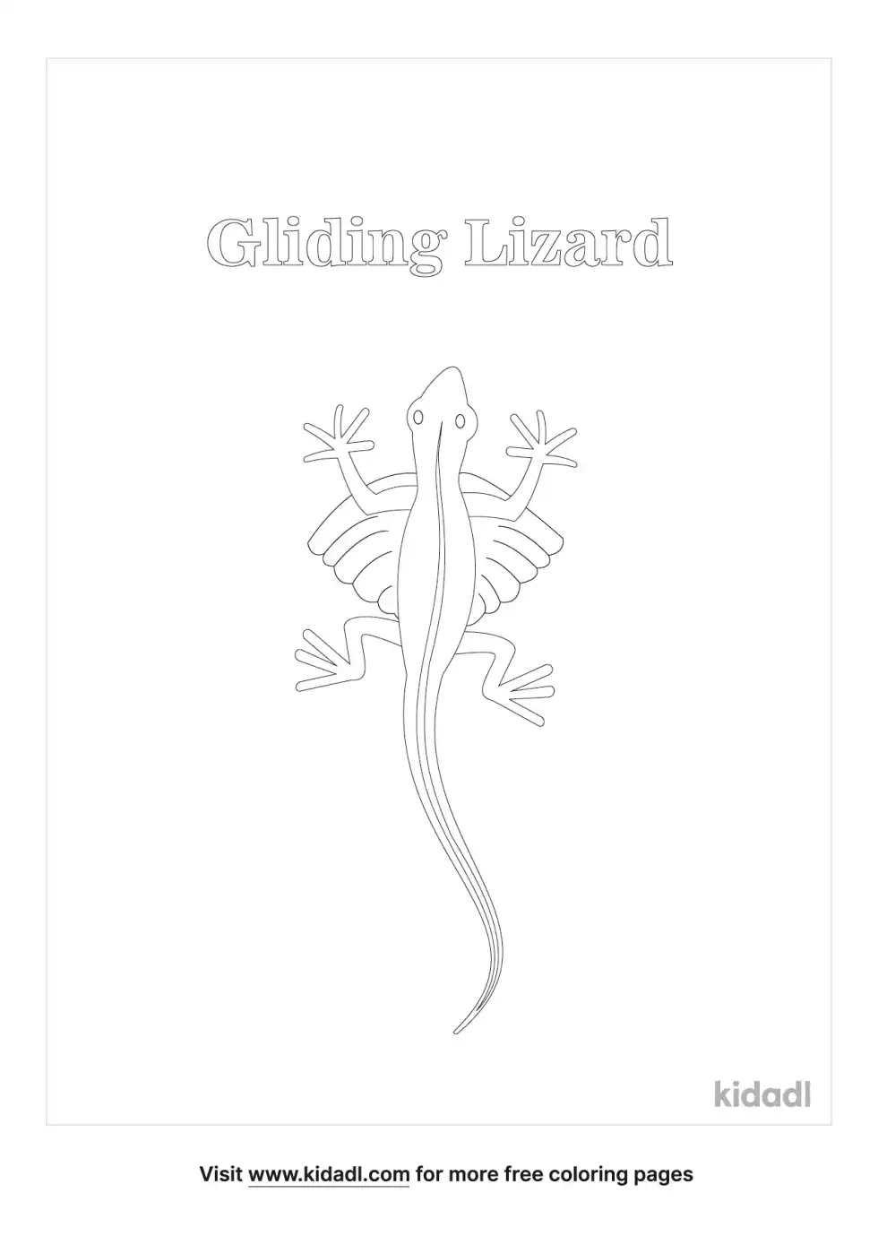 Gliding Lizard Coloring Page