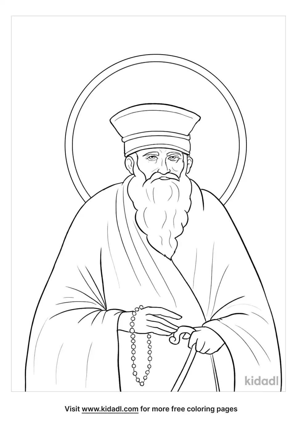 Sketch Of Saint Kosmas Of Aitolos Coloring Page