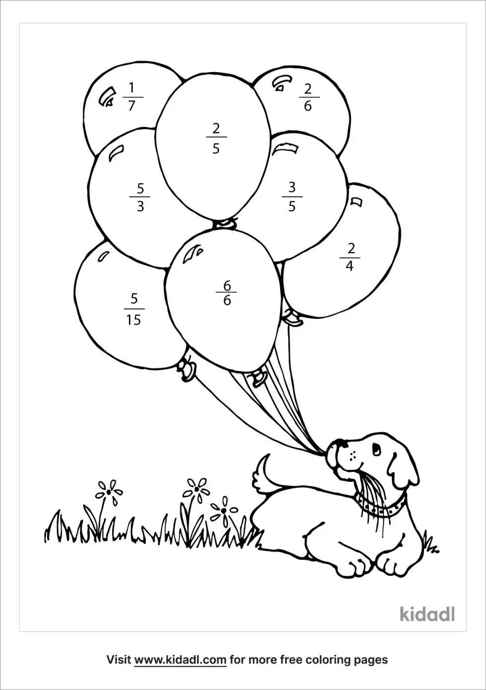 Comparison Fraction Coloring Page