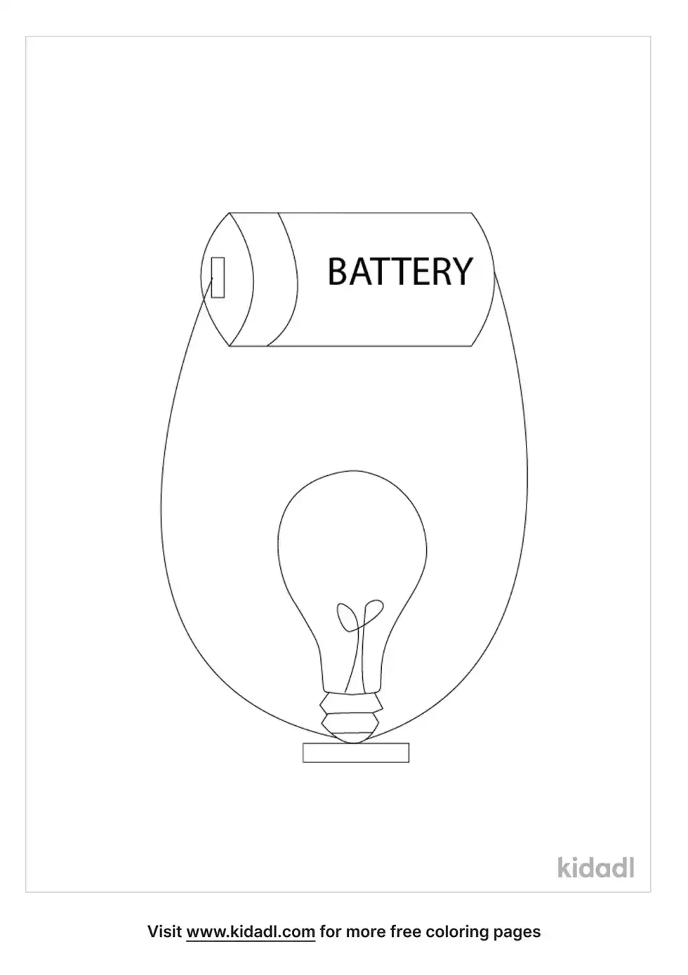 Battery Electricity Coloring Page