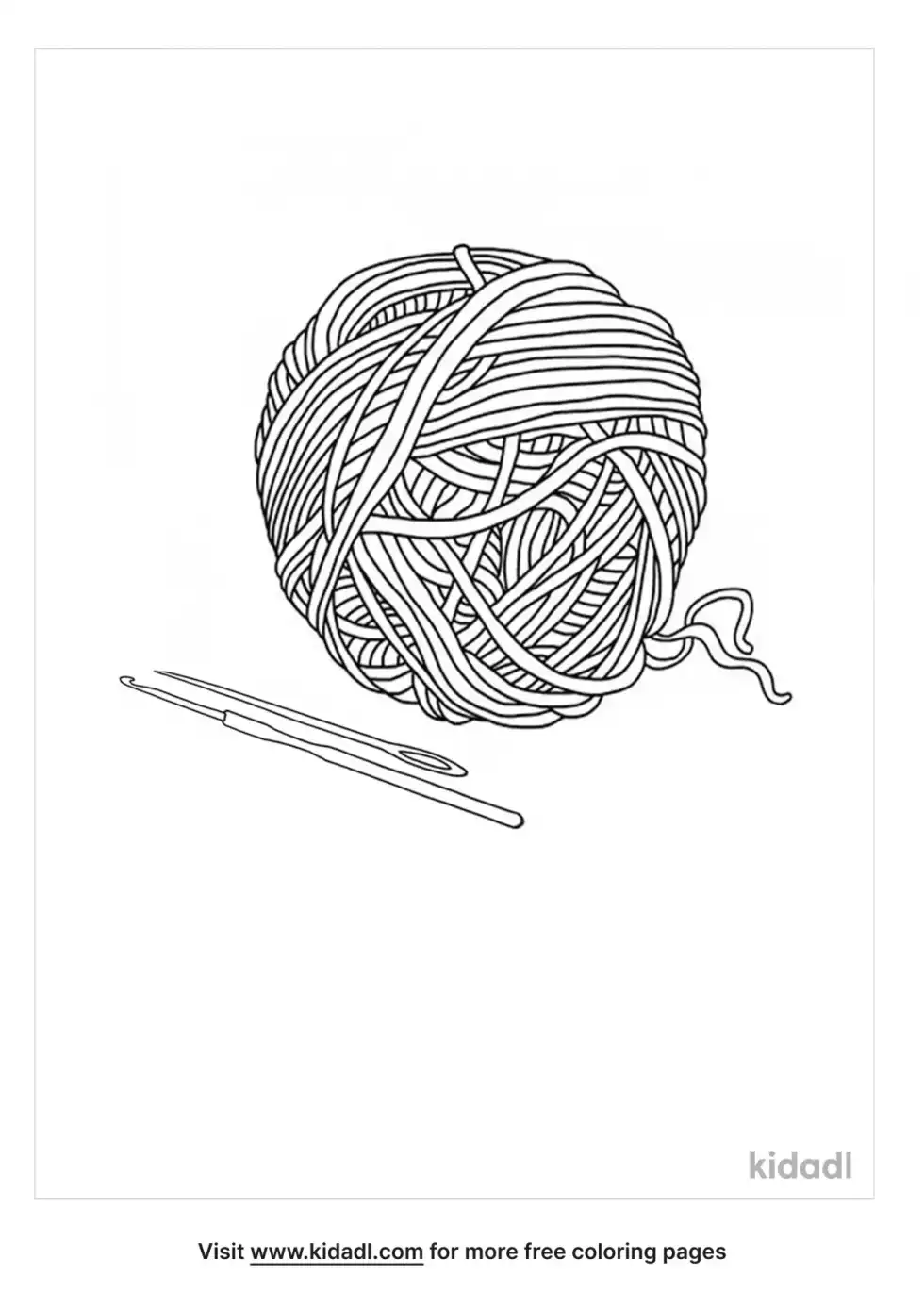 Ball Of Yarn Coloring Page
