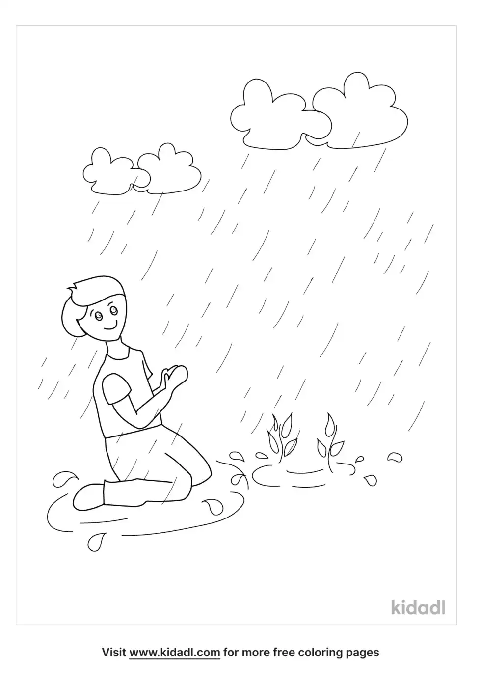 God Sends The Rain Coloring Page