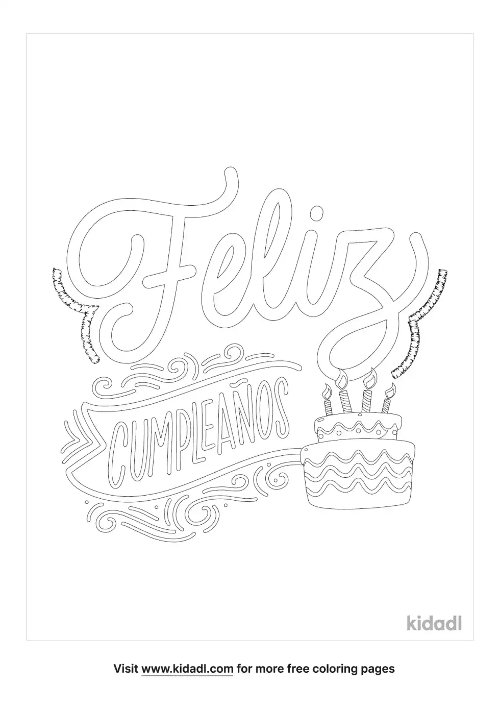 Happy Birthday Spanish Coloring Page