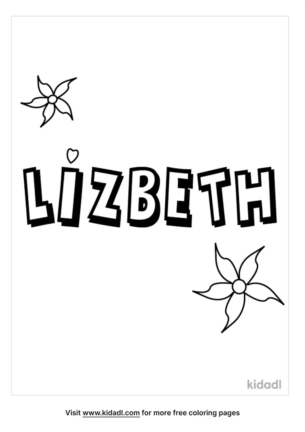 Name Lizbeth Coloring Page