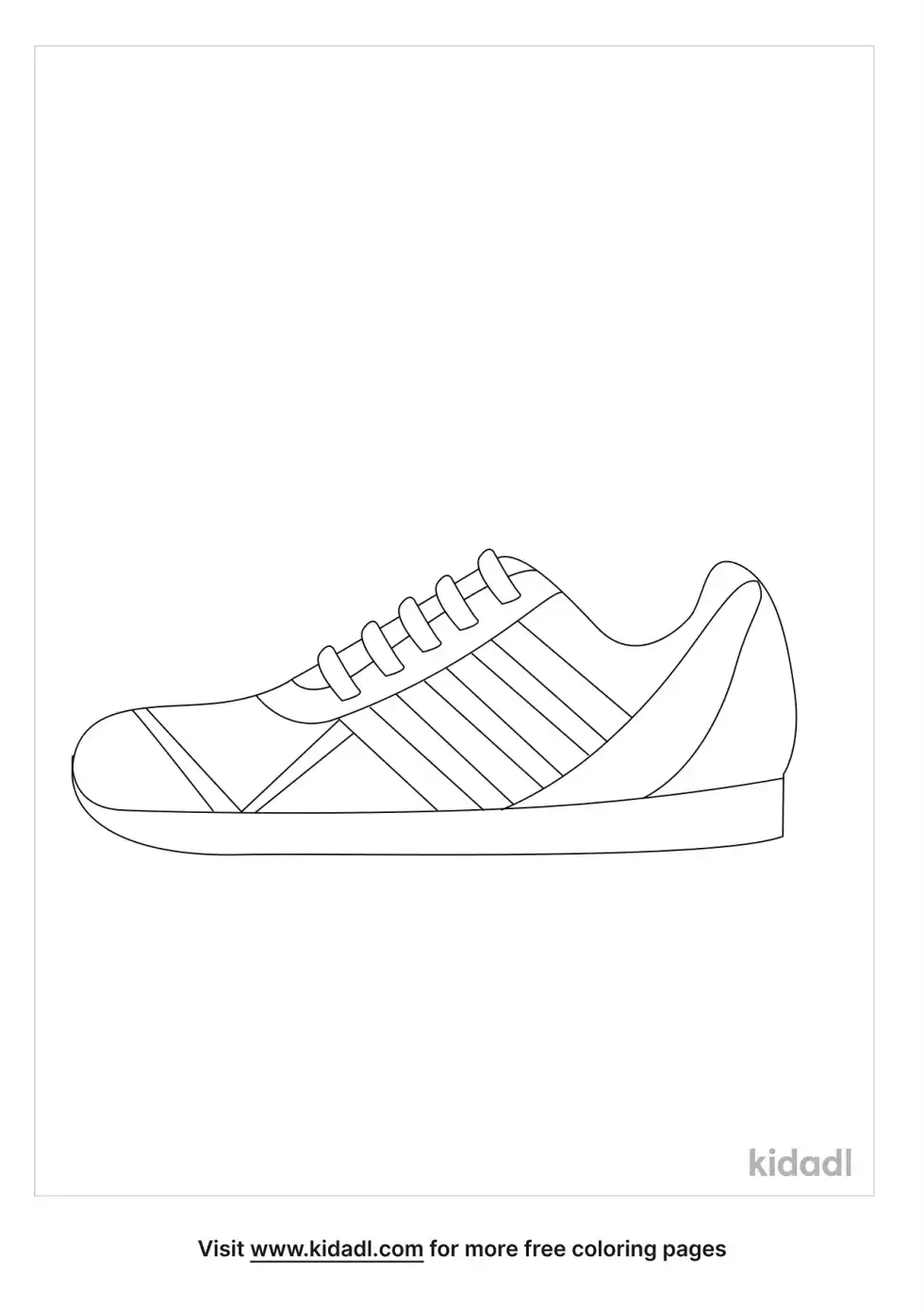 Athletic Kids Shoes Coloring Page