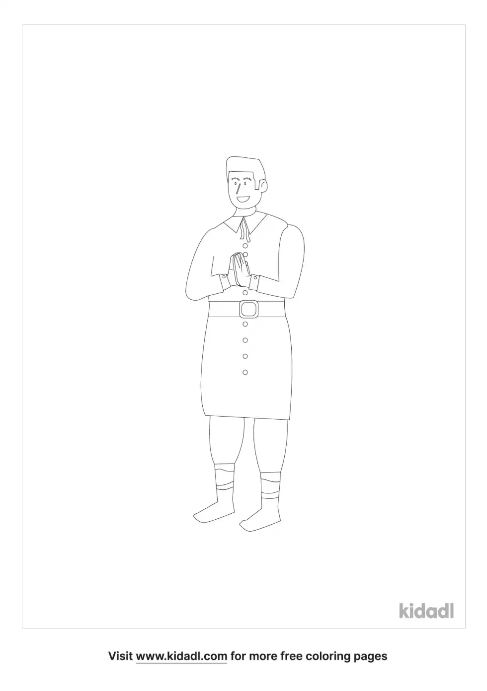 Pilgrims Praying Coloring Page