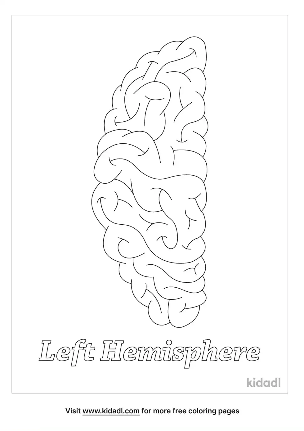 Left Hemisphere Coloring Page