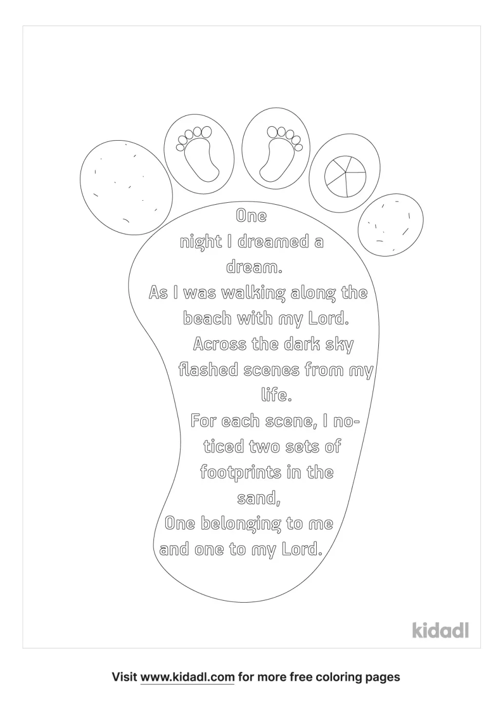 Footprints In The Sand Poem Coloring Page